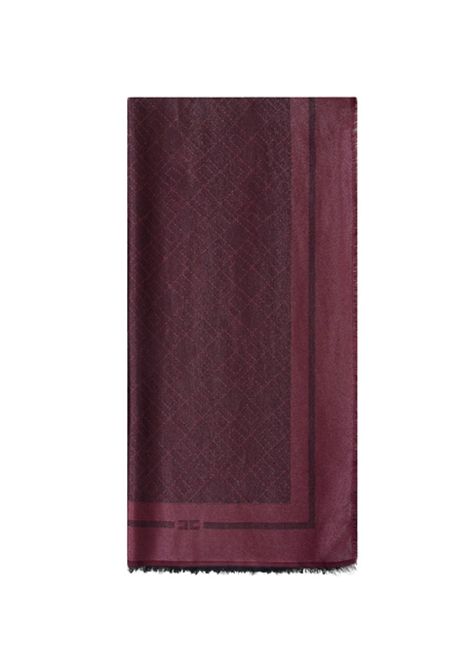 Sciarpa ELISABETTA FRANCHI donna SC12F56 Bordeaux pattern all over con logo ELISABETTA FRANCHI | Sciarpe | SC12F56EA4